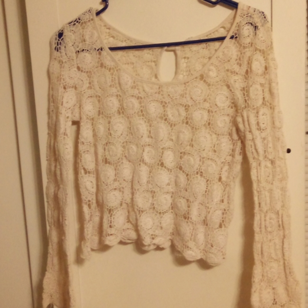 Lace top, size small, cream or off white color